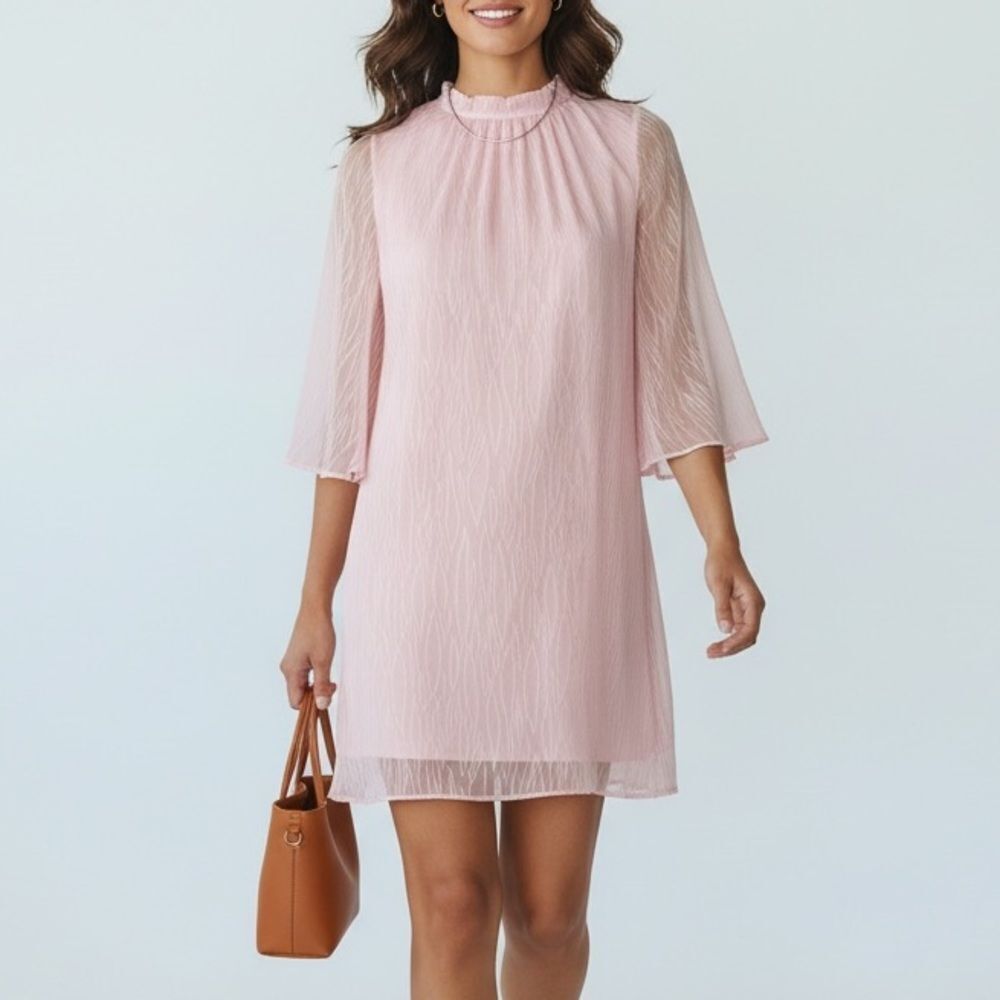 House of Harlow 1960 x Revolve Pink Sheer Tie Waist Mini Dress in Size Medium